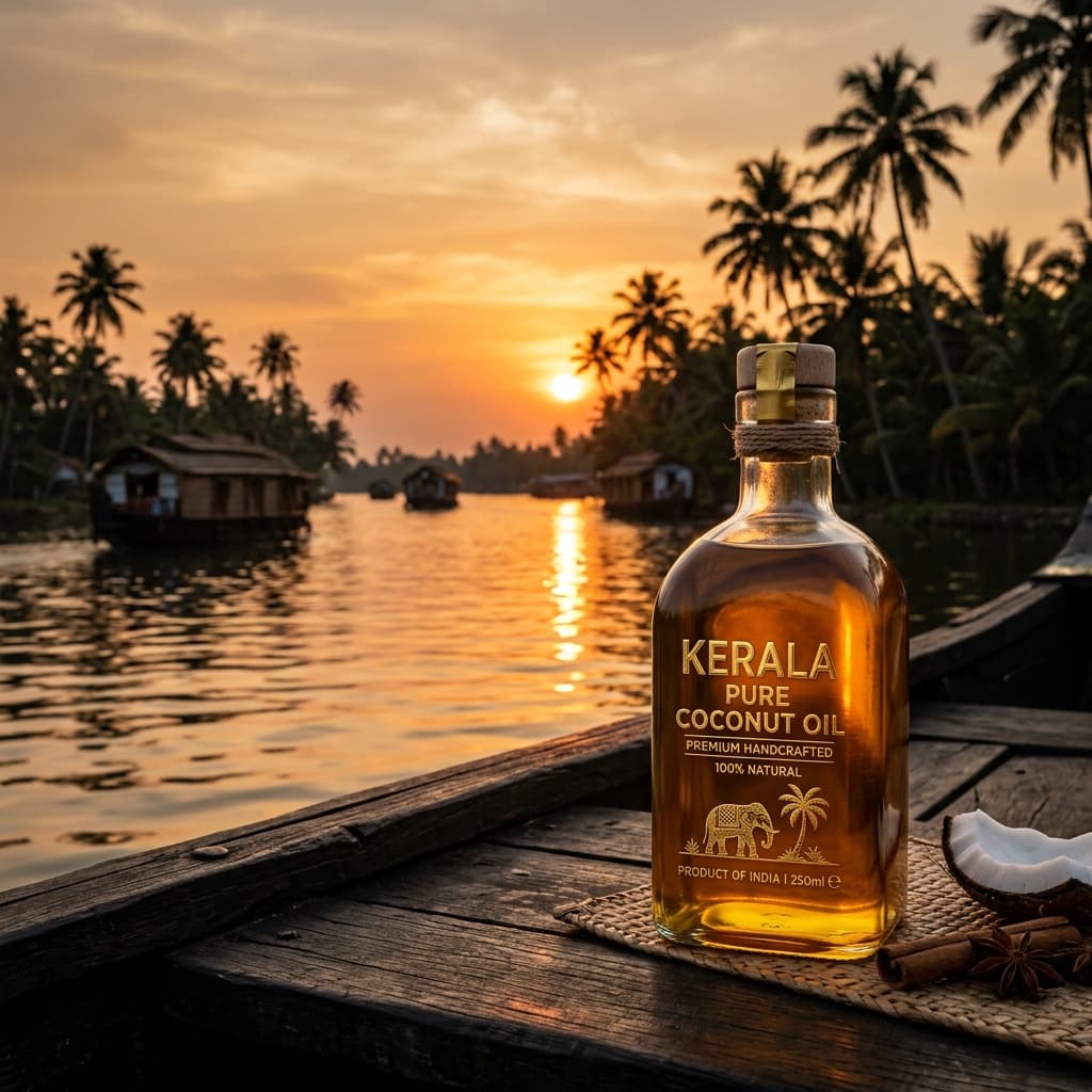 Sunset over Kerala backwaters
